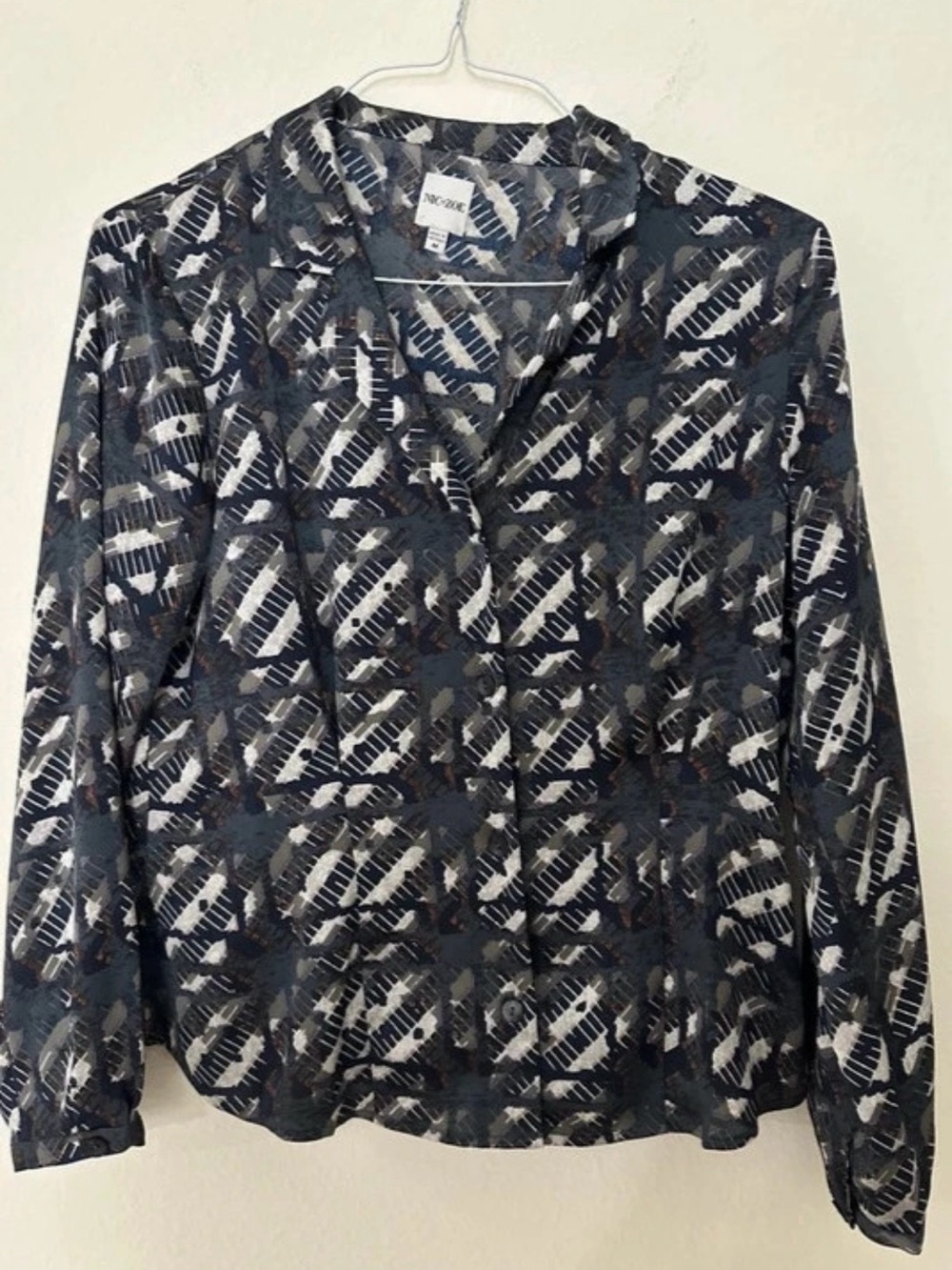 NIC+ZOE Women's Navy Abstract Print Lightweight Jacket